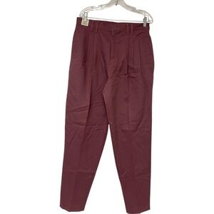 Northern Reflections Womens Burgundy High Waist Tapered‎ Pleated Pants Sz 15/16